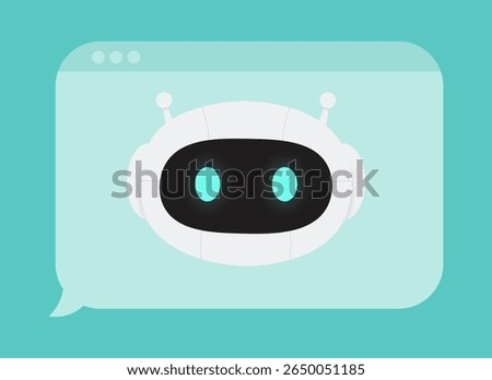 Engaging AI Chatbot Design for Customer Service Communication in a Digital Environment Featuring a Speech Bubble and Futuristic Aesthetic
