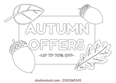 Engaging coloring page featuring acorns and leaves, ideal for fall-themed activities and creative relaxation for all ages.