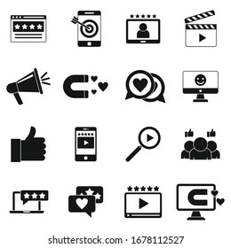 Engaging Content Icons Set. Simple Set Of Engaging Content Vector Icons For Web Design On White Background