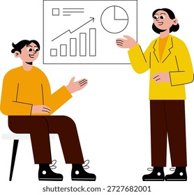 Una atractiva sesión de estrategia de marketing creativo con Elementos visuales y lluvia de ideas.