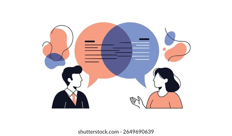 Engaging dialogue between two professionals illustrates effective communication and idea exchange in a collaborative environment promoting mutual understanding and business growth