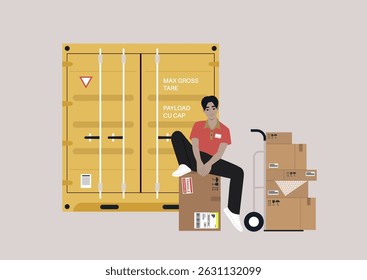Engaging in the dynamic role of a cargo container expeditor, emphasizing the coordination of shipping tasks and the organization of packages for efficient transport