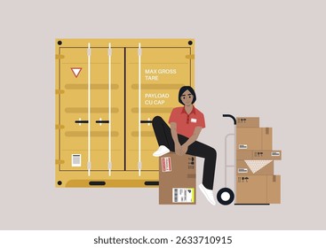 Engaging in the dynamic role of a cargo container expeditor, emphasizing the coordination of shipping tasks and the organization of packages for efficient transport