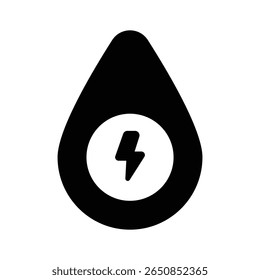 Un atractivo icono de glifo que muestra el concepto de energía hidroeléctrica