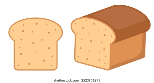 An engaging illustration showcasing various types of bread, including slices and a whole loaf