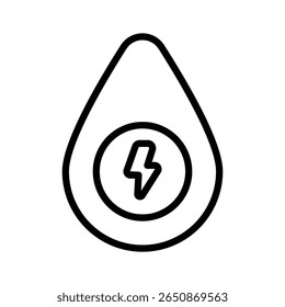 Un atractivo icono lineal que muestra el concepto de energía hidroeléctrica