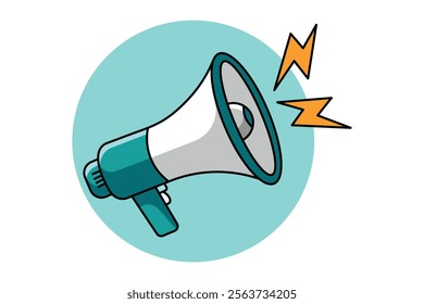 Engaging Loudspeaker Megaphone Vector Graphic for Educational Campaigns, Loudspeaker icon, Megaphone sign, Announcement symbol, Communication device, Megaphone vector, Sound, Announcement