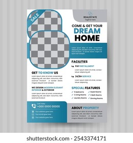 Engaging Real Estate Business Promotion Flyer Design Template. Professional Vector Real Estate Flyer, Brochure and Leaflet Design.