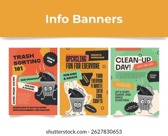 Engaging trash sorting and upcycling info banner for kids, families, and community gatherings at local parks