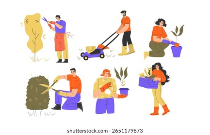 Envolvendo-se em várias atividades de jardinagem e fornecendo cuidados através de Entusiastas apaixonados