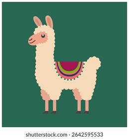 An engaging vector illustration of a llama