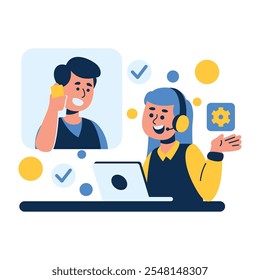 Engaging Virtual Support Session with a Friendly Customer Service Representative and Client Interaction