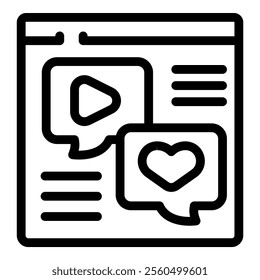 Engaging website content featuring a video and receiving positive feedback and likes