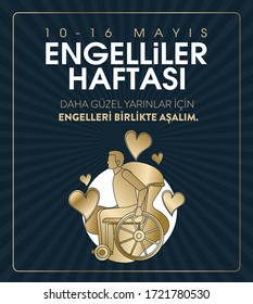 Engelliler Haftası, Konsept, Tebrik Kartı. Translation: Disability Day Concept, Vector, illustrator.