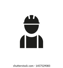 Engeneer or worker icon isolated. Industrial man symbol. Builder icon. EPS 10