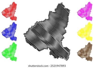 Engiadina Bassa Val Mustair Region District (Switzerland, Swiss Confederation, Canton of Grisons, Graubünden or Graubunden) map vector illustration, scribble sketch Engiadina Bassa Val Müstair Region 