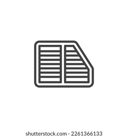 Engine air filter line icon. linear style sign for mobile concept and web design. Air filter outline vector icon. Symbol, logo illustration. Vector graphics
