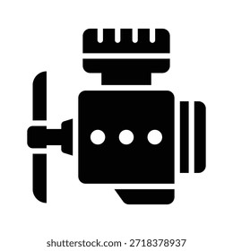 Ícone de bloco do motor para uso mecânico, automotivo e de reparação de veículos.
