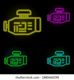 Engine car neon color set icon. Simple thin line, outline vector of car wash icons for ui and ux, website or mobile application