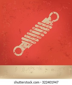 Engine car on red background,poster grunge design