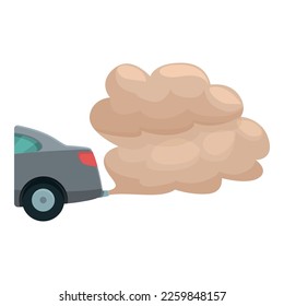 Engine car smoke icon cartoon vector. Co2 air. Smog pipe