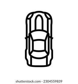 engine car top view line icon vector. engine car top view sign. isolated contour symbol black illustration