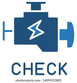 Engine Check icon line vector illustration