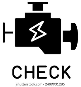Engine Check icon line vector illustration