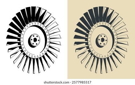 Engine compressor blisk and turbine blades