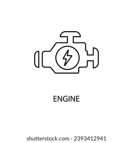 engine concept line icon. Simple element illustration. engine concept outline symbol design.