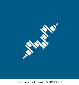 Engine Cylinder Flat Icon On Blue Background