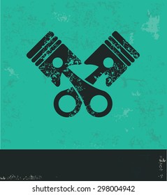 Engine design on green background,grunge vector