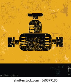 Engine design on yellow background,grunge vector