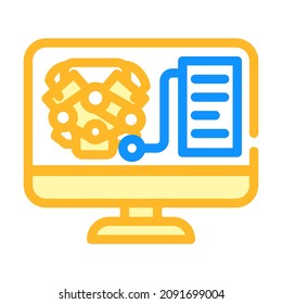 engine digital analysis and check color icon vector. engine digital analysis and check sign. isolated symbol illustration