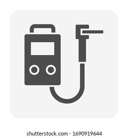Engine driven welder vector icon. Electrical tools, equipment or machine for generated electricity power for electrode welding process in metalworking or construction work. To joins metal by heating.