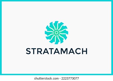 Engine fan blades logo design