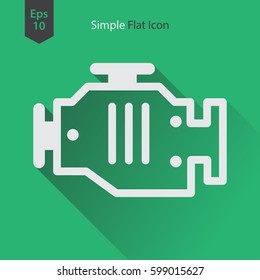 Engine Flat Icon. Simple Sign Of Technology. Vector Illustrated Symbol