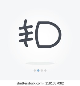 engine, front fog lights vector icon