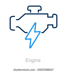 Engine and gear icon concept