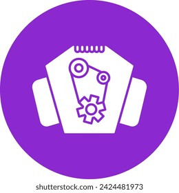 Engine Glyph Circle Style Icon