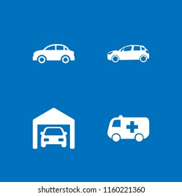 engine icon. 4 engine set with car and automobile vector icons for web and mobile app