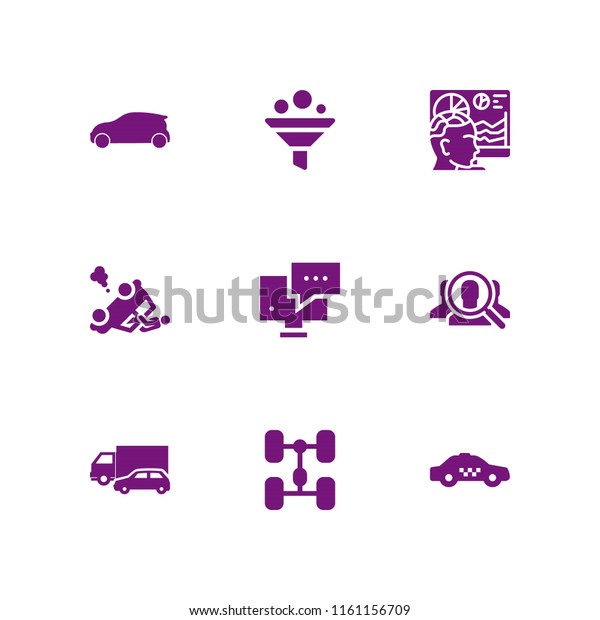 engine icon. 9 engine set\
with filter, search, car and seo and web vector icons for web and\
mobile app