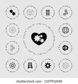 Engine icon. collection of 13 engine filled and outline icons such as railway, gear, fan. editable engine icons for web and mobile.