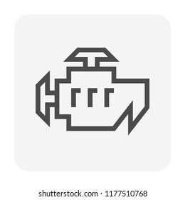 Engine icon design, 48x48 perfect pixel and editable stroke.