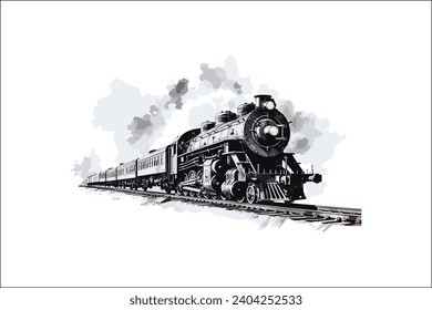 engine, icon, illustration, sign, symbol, background, electric, art, isolated, logo, design, vintage, classic, label, artwork, smoke, travel, silhouette, transit, transportation, transport, railroad, 