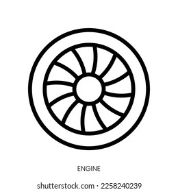 engine icon. Line Art Style Design Isolated On White Background