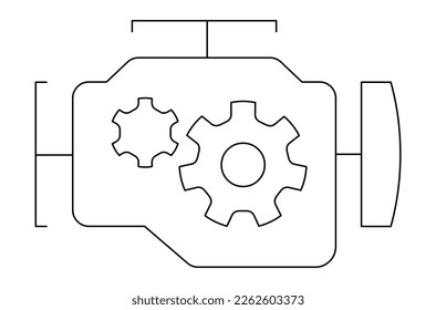 icono de motor hecho de ilustración vectorial de líneas