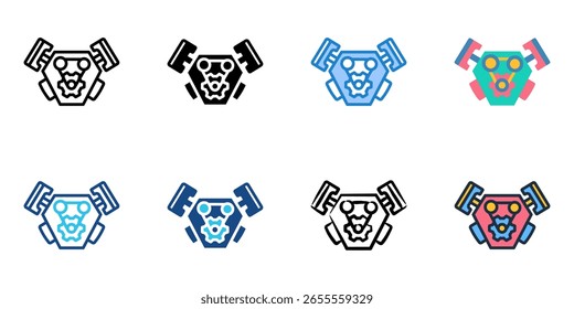 Engine icon set multiple style collection 
