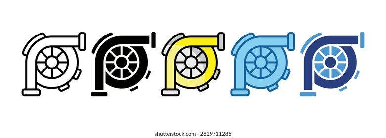 Engine Icon Set Multiple Style Collection