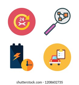 engine icon set. vector set about car repair, search and battery icons set.